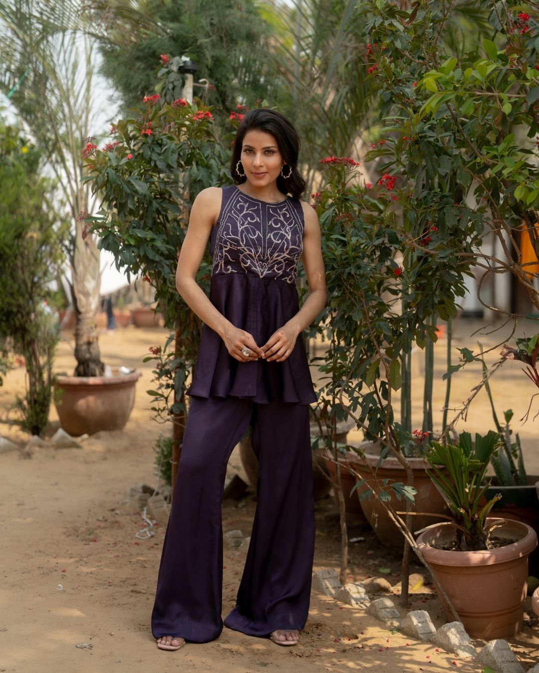 Allium - Wine Top & Pant Set