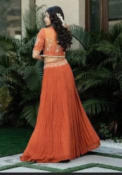 Ambar Lehenga Ensemble in with Blouse and dupatta dresses Silk, Organza, and Chinon Silk"