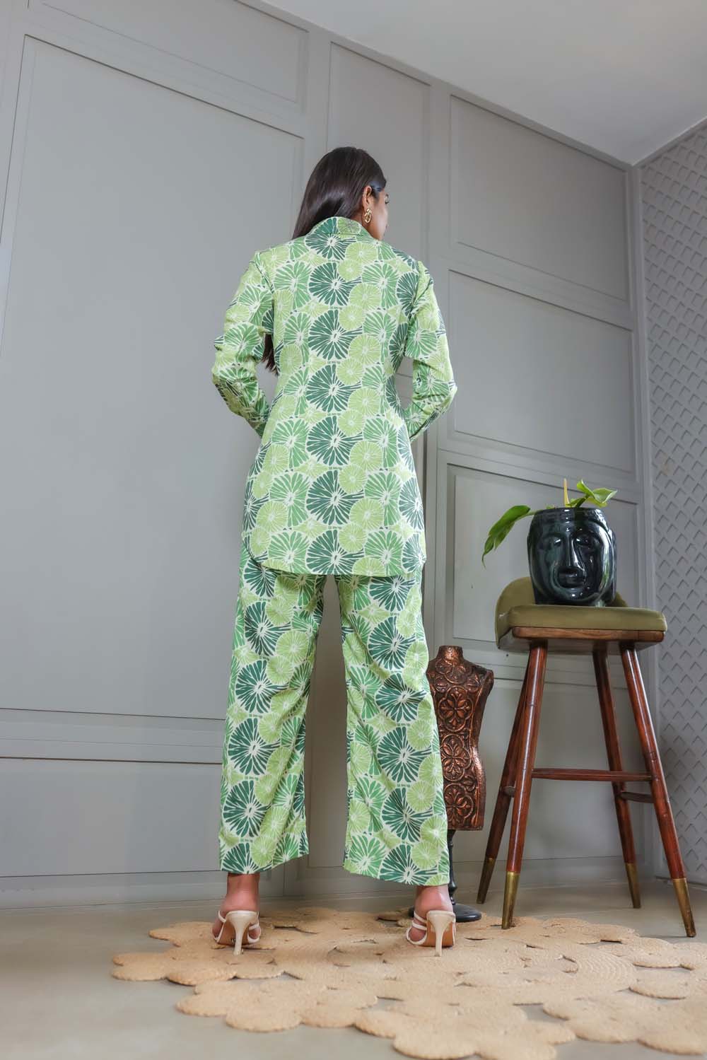 Clematis - Mint Green Printed Top and Pant Co-ord Set