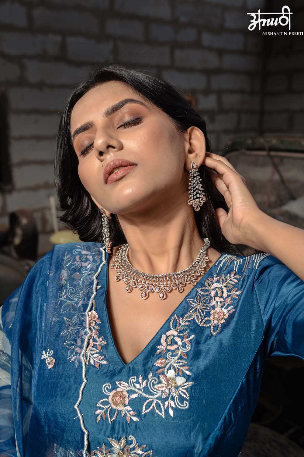 Be-Khudi - Indigo Blue Lehenga Blouse And Dupatta Set