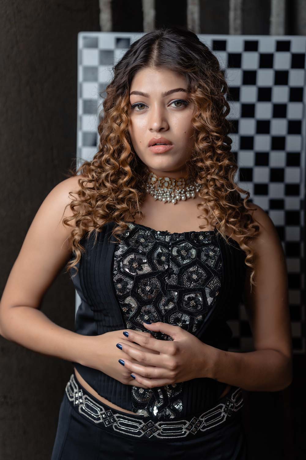 Gulrukh - Black Corset with Bell Bottom Pants