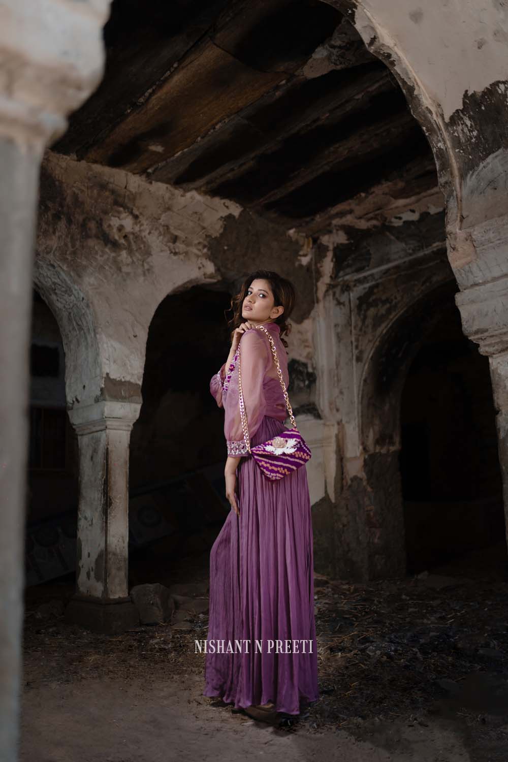 Varidhi - Crop Shirt with Bellbottom wide Pants