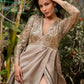 Dusk - Beige Gown Slit Dress