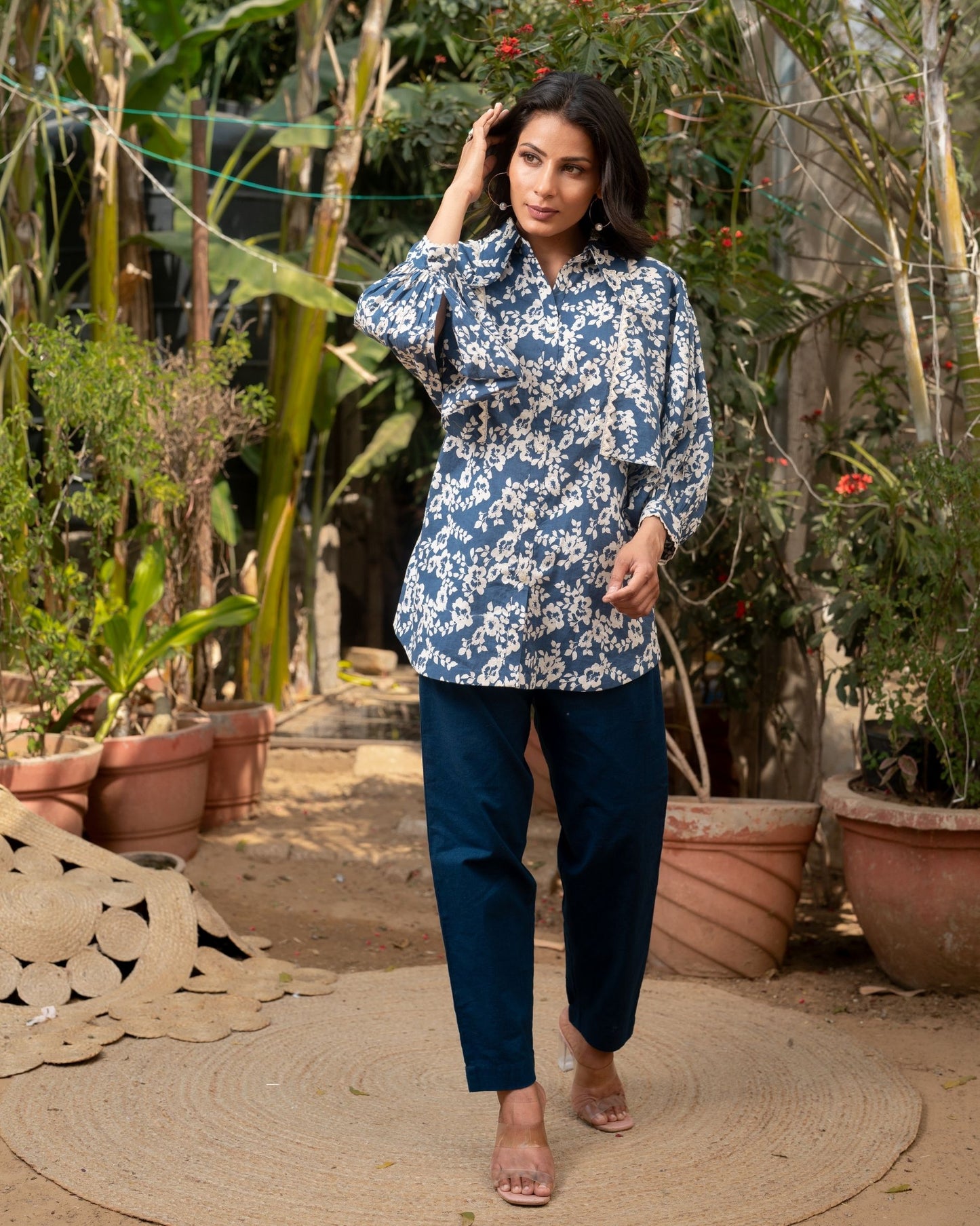 Euphorbia - Blue Printed Top and Pant