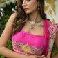 Kamka - Hot Pink Drape Saree with Blouse