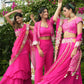 Kamka - Hot Pink Drape Saree with Blouse