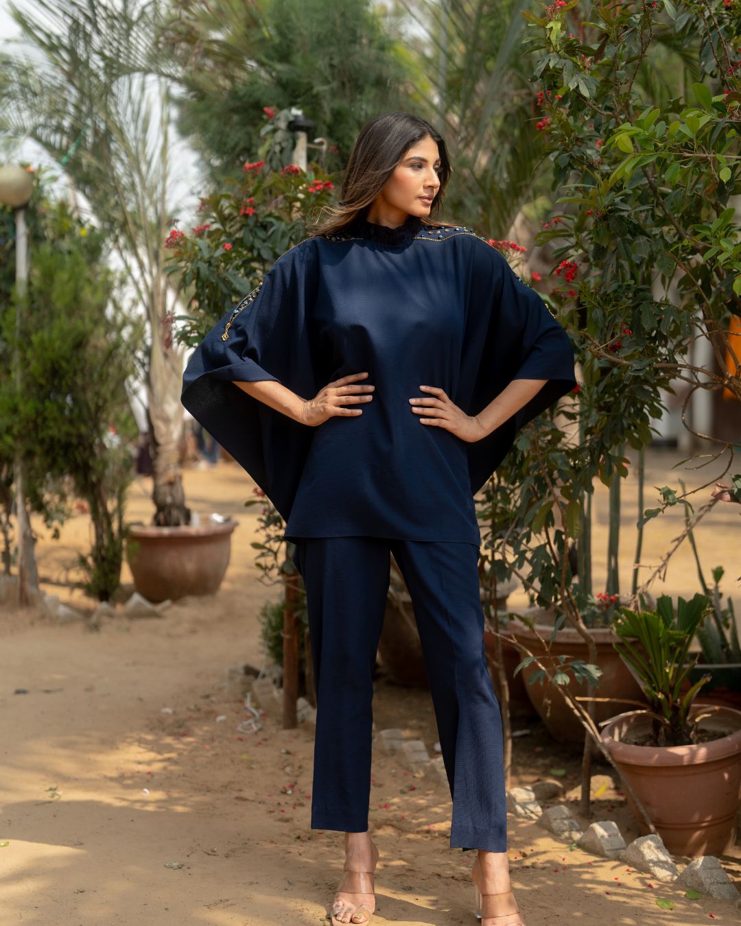 Day Flower - Blue Kaftan Pant Cord Set
