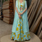 Inari - Aquamarine Lehenga Blouse with Cape Dupatta