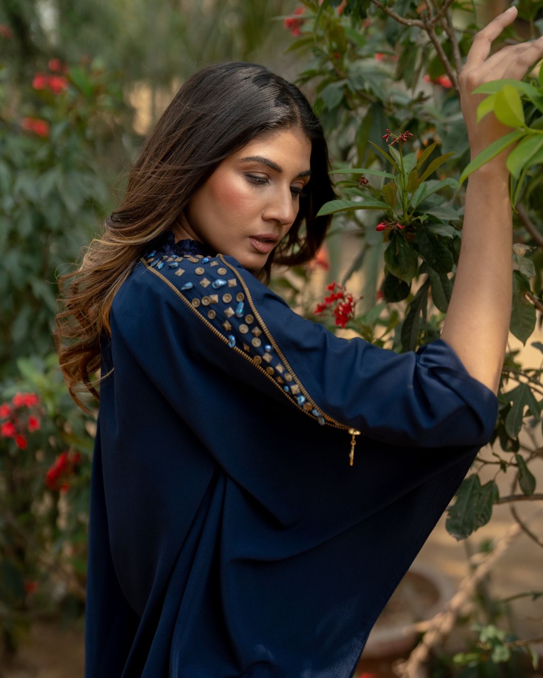 Day Flower - Blue Kaftan Pant Cord Set