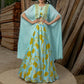 Inari - Aquamarine Lehenga Blouse with Cape Dupatta