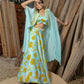 Inari - Aquamarine Lehenga Blouse with Cape Dupatta