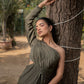August - Green One Shoulder Dress