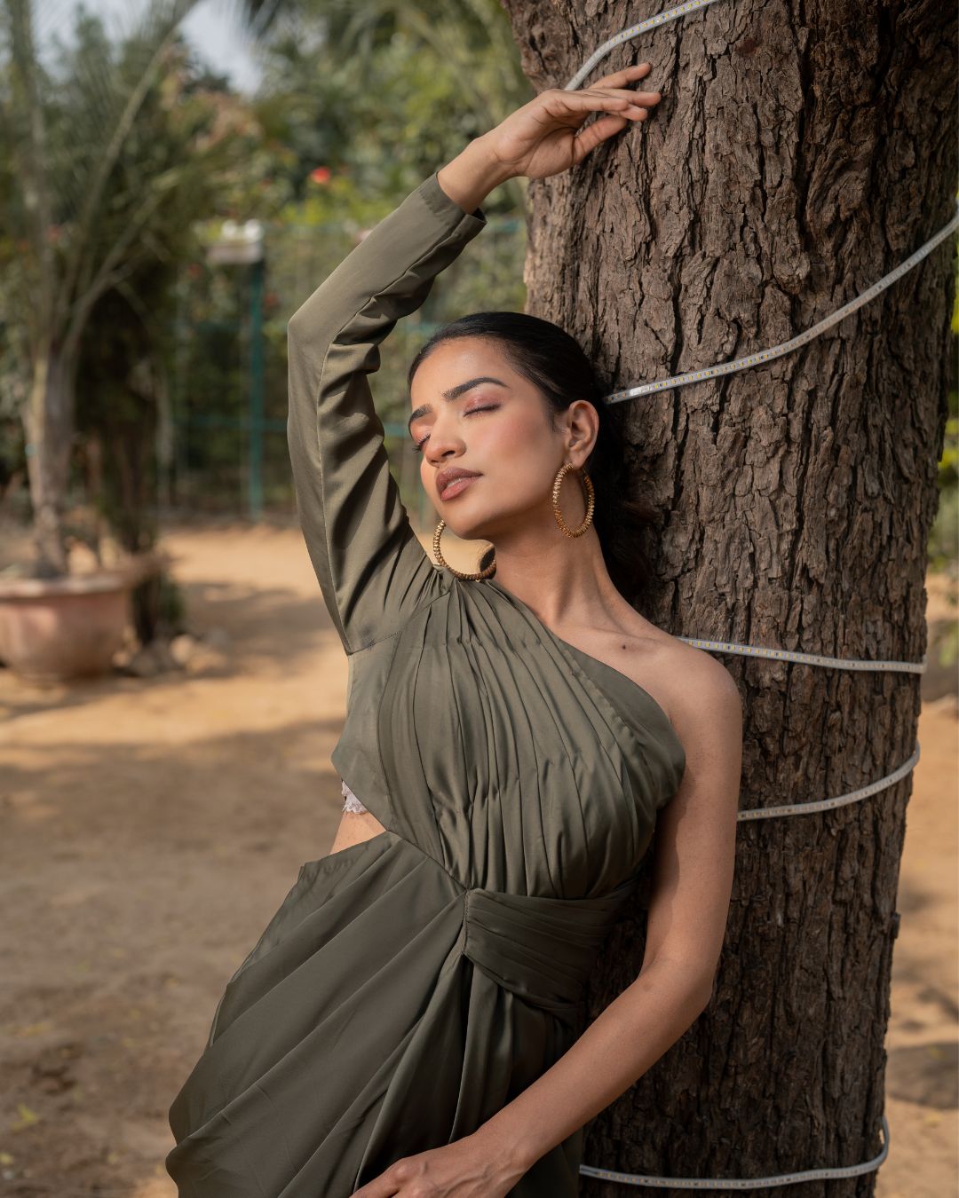 August - Green One Shoulder Dress