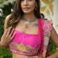 Kamka - Hot Pink Drape Saree with Blouse