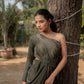August - Green One Shoulder Dress