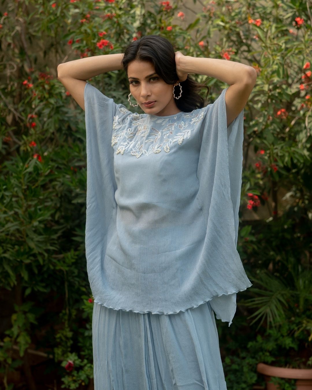Inara - Ice Blue Kaftan Garara Set