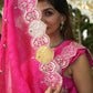 Kamka - Hot Pink Drape Saree with Blouse