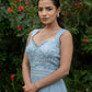 Idika - Ice Blue Anarkali Dupatta Set
