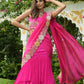 Kamka - Hot Pink Drape Saree with Blouse