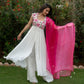 Ayan - Hot Pink Printed Anarkali with Pant Dupatta Set