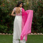Ayan - Hot Pink Printed Anarkali with Pant Dupatta Set