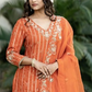 Bisque Embellishments: Dazzling Dabka, Cutdana, Moti, and Sequins Dress with Palazzo and Dupatta"