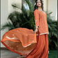 Bisque Embellishments: Dazzling Dabka, Cutdana, Moti, and Sequins Dress with Palazzo and Dupatta"