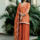 Bisque Embellishments: Dazzling Dabka, Cutdana, Moti, and Sequins Dress with Palazzo and Dupatta"