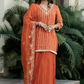 Bisque Embellishments: Dazzling Dabka, Cutdana, Moti, and Sequins Dress with Palazzo and Dupatta"
