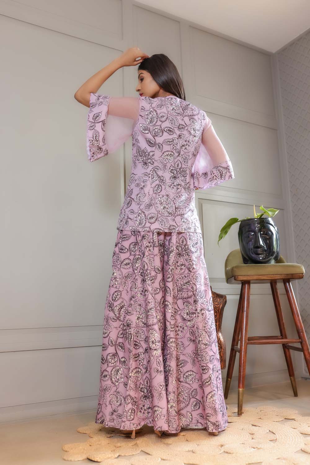 Bluebell - Lavender with Black Pant Top Co-Ord Set