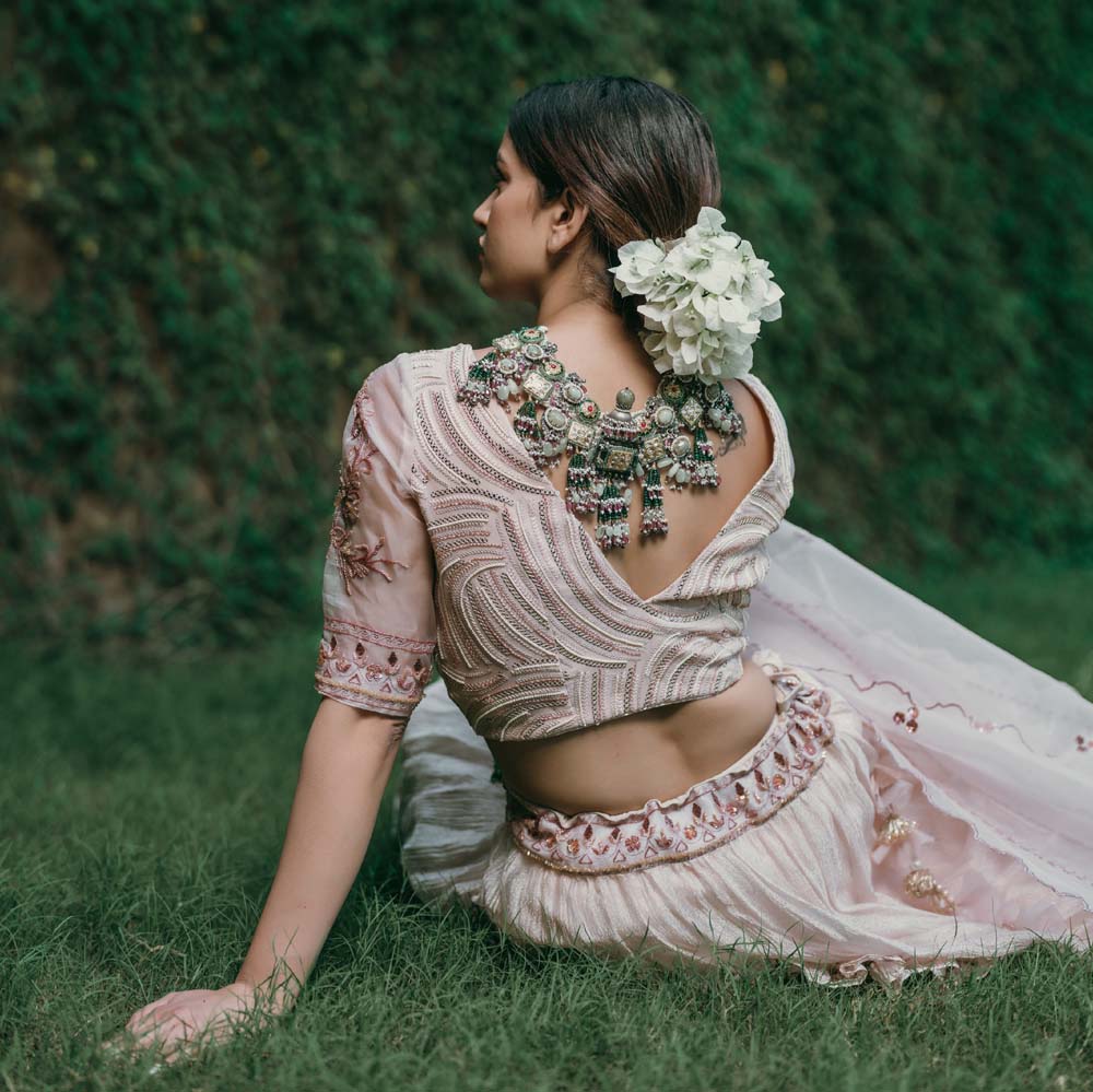 Sogat - Rose Gold Lehenga With Bilouse and Dupatta Set