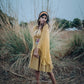 Shobha - Linnen Chinon Flared Sleeve Geathered Dress