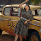 Zinat - Smoke Green Dress with Belt