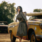Zinat - Smoke Green Dress with Belt