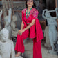 Kediyu - Red Peplum Bralette & Bellbottom