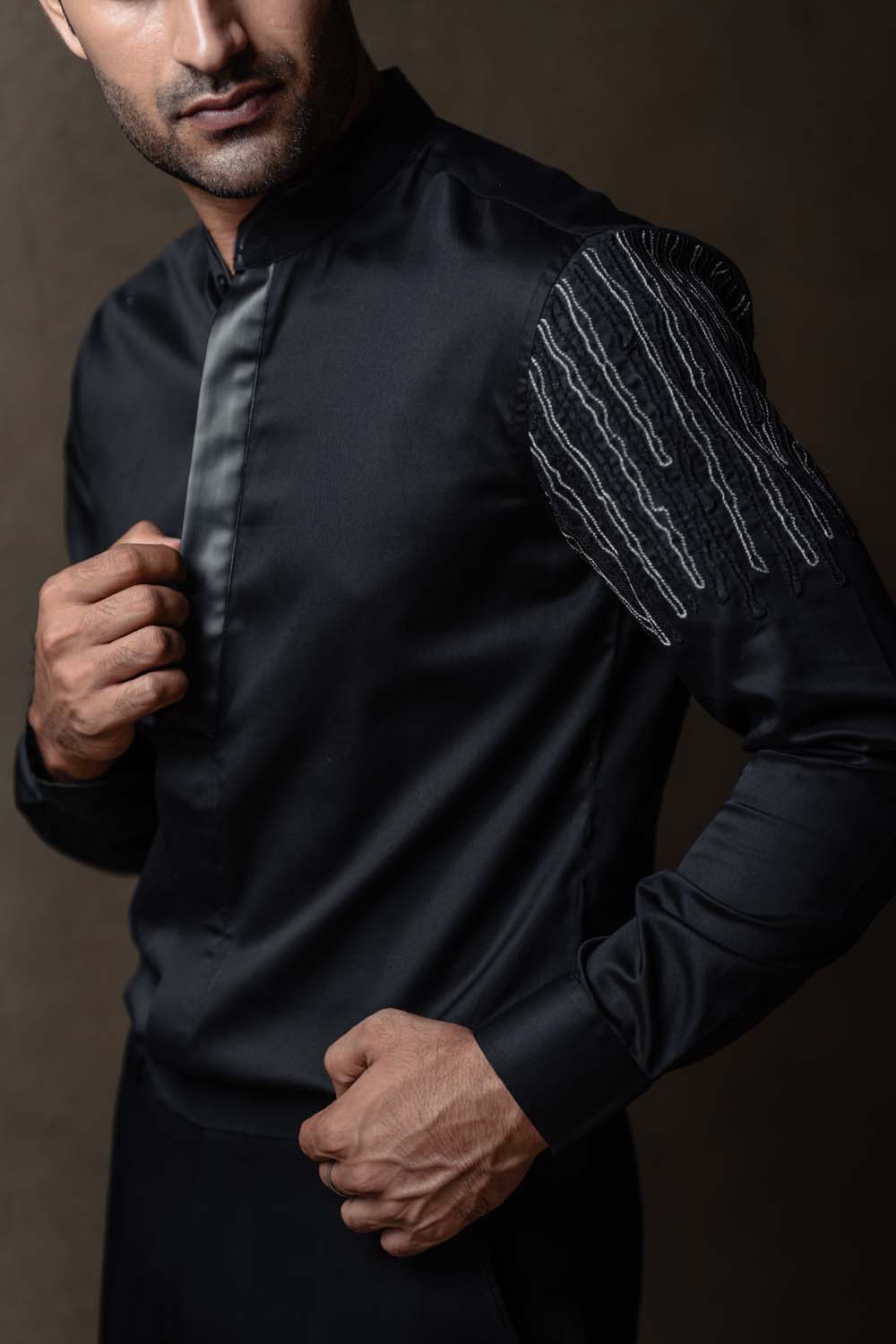 Nehru collar shirt mens deals
