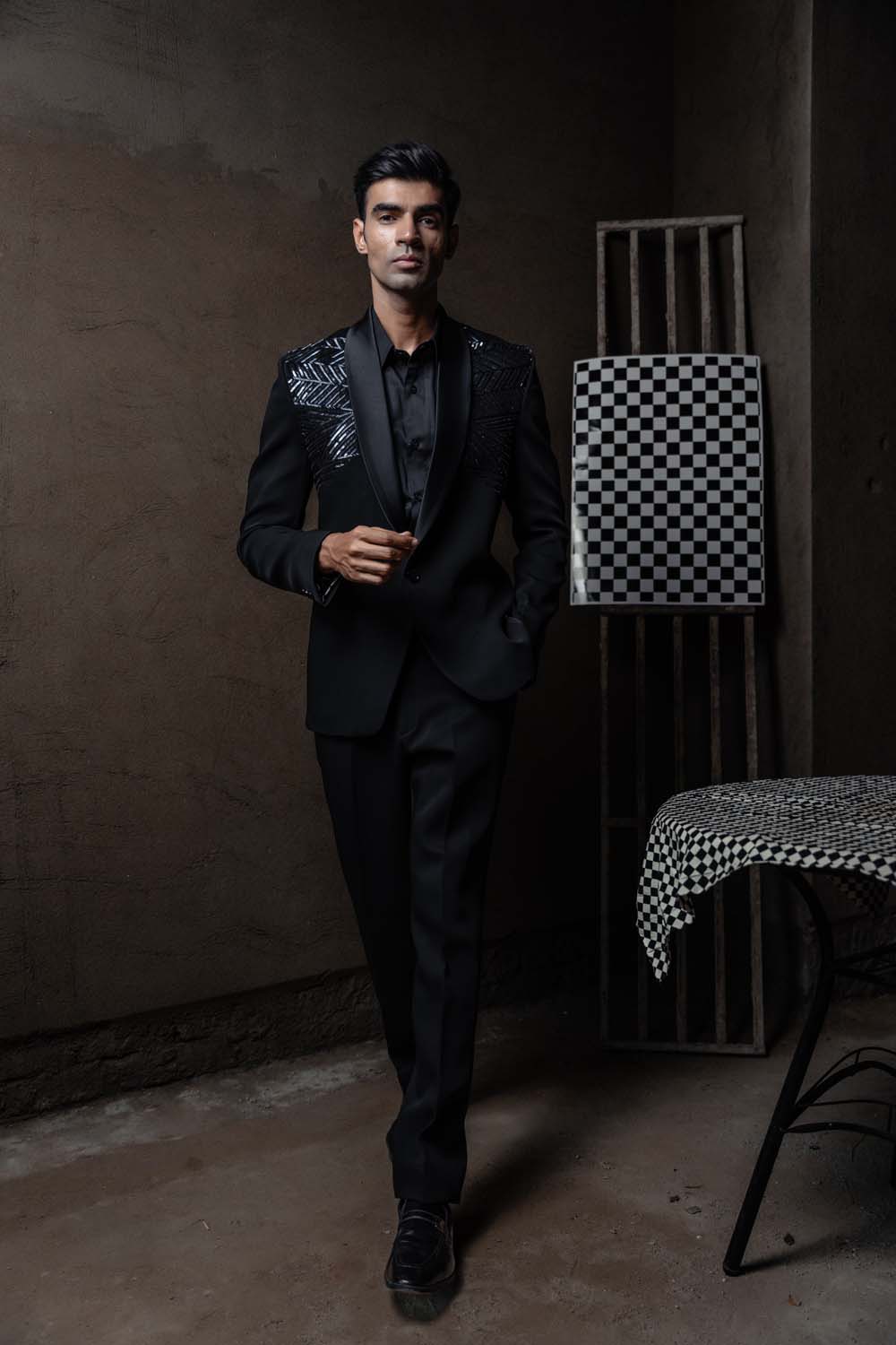 Khwaja - Black Stylish Coat Pant & Shirt