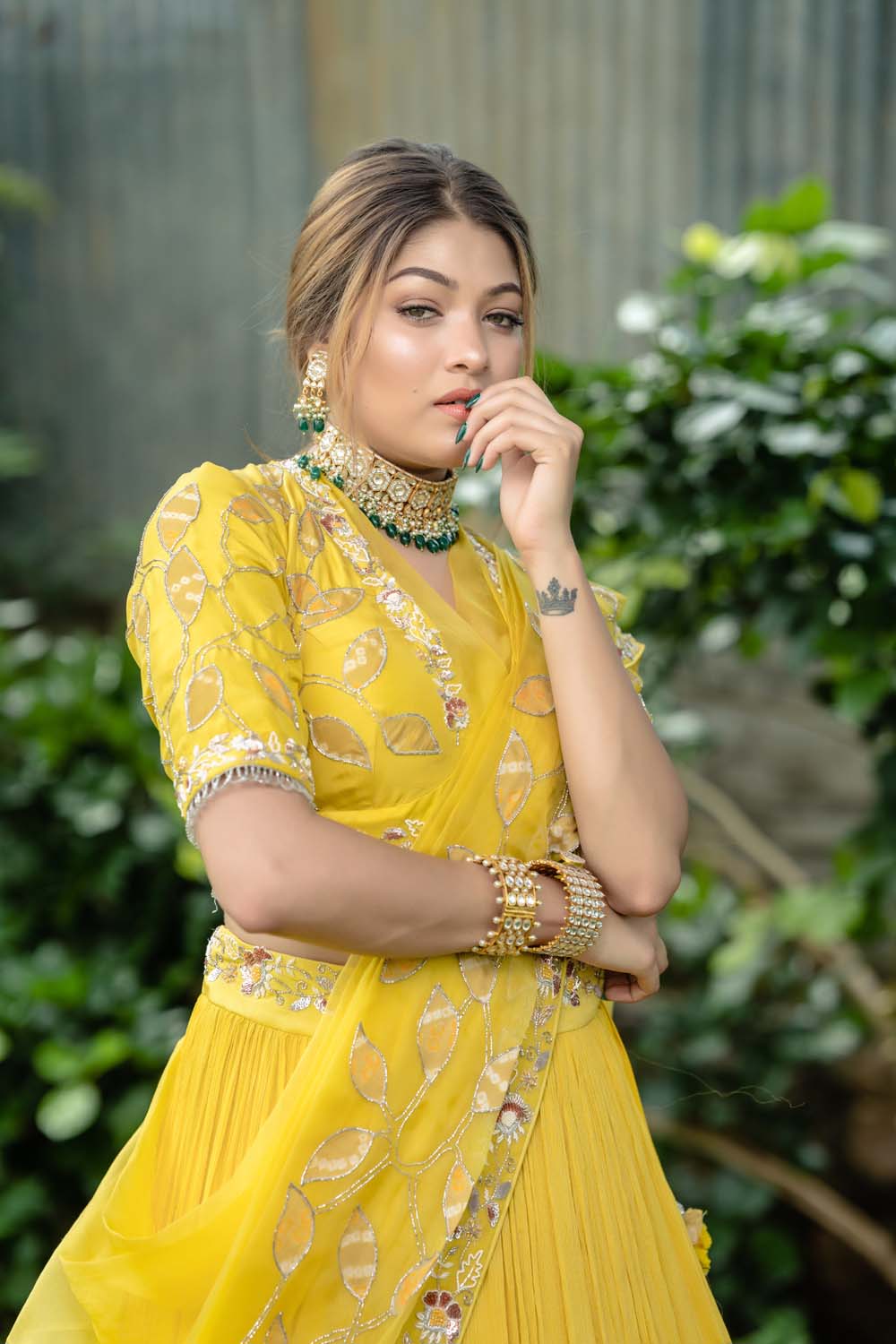 Suvarn - Orche Yellow Lehenga Blouse & Dupatta Set