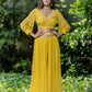 Sunhra - Ochre Yellow Crop Top with Gharara Set