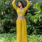 Sunhra - Ochre Yellow Crop Top with Gharara Set