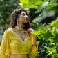 Sunhra - Ochre Yellow Crop Top with Gharara Set