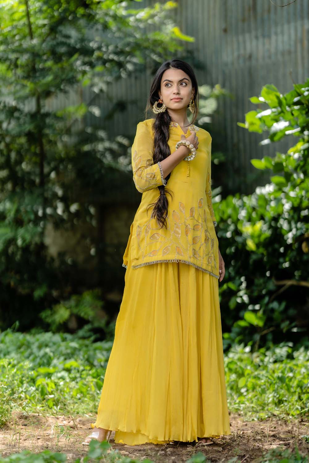 Peet - Aukar Yellow Kurta with Gharara Set