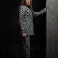 Check Design Blazer With Pants And Bralette Set