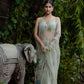 Sage Green Kumundhani Saree with Blouse