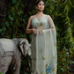 Sage Green Kumundhani Saree with Blouse