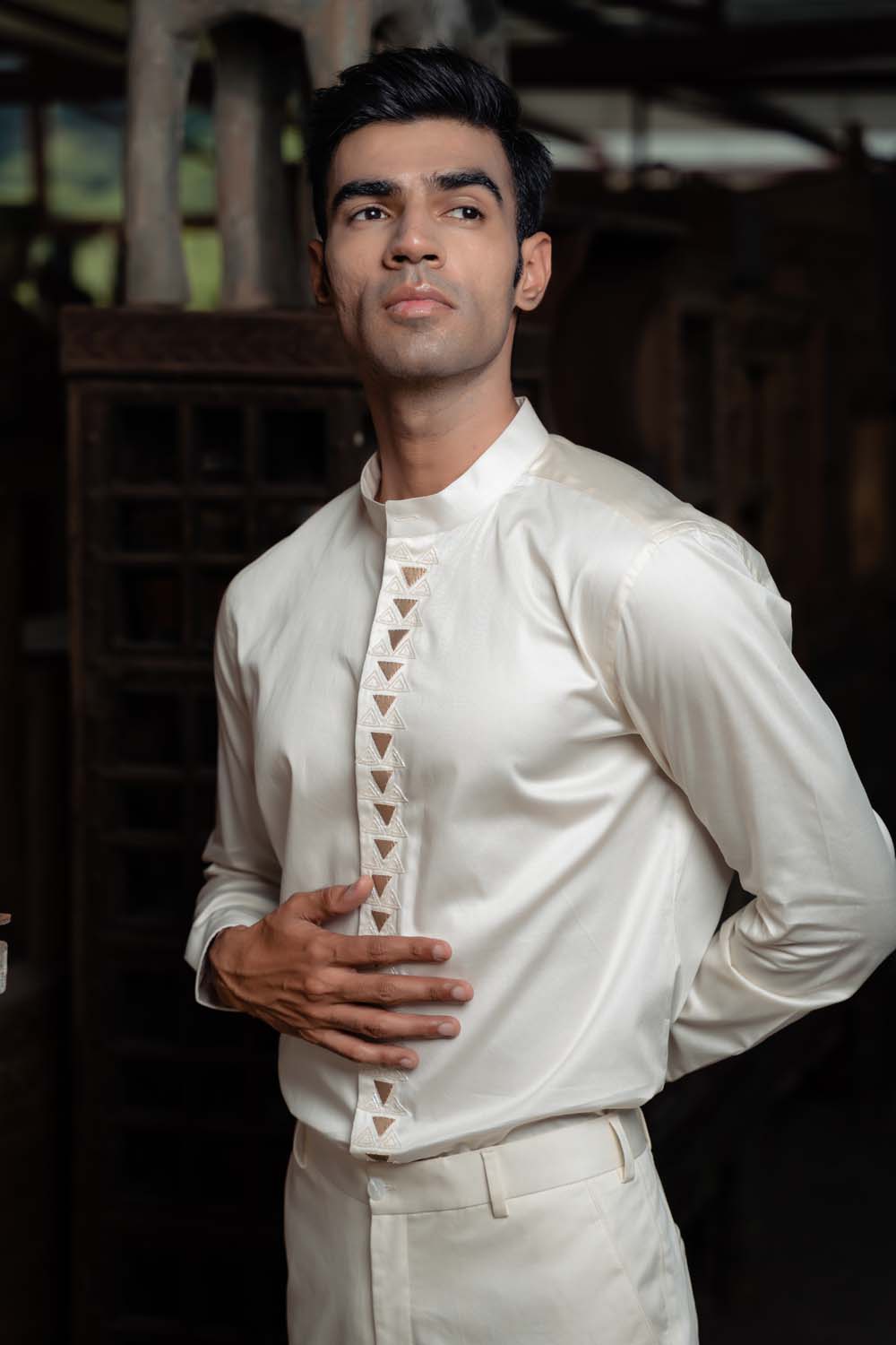 Zafreen - Off White Long Sleeve Shirt for Men's