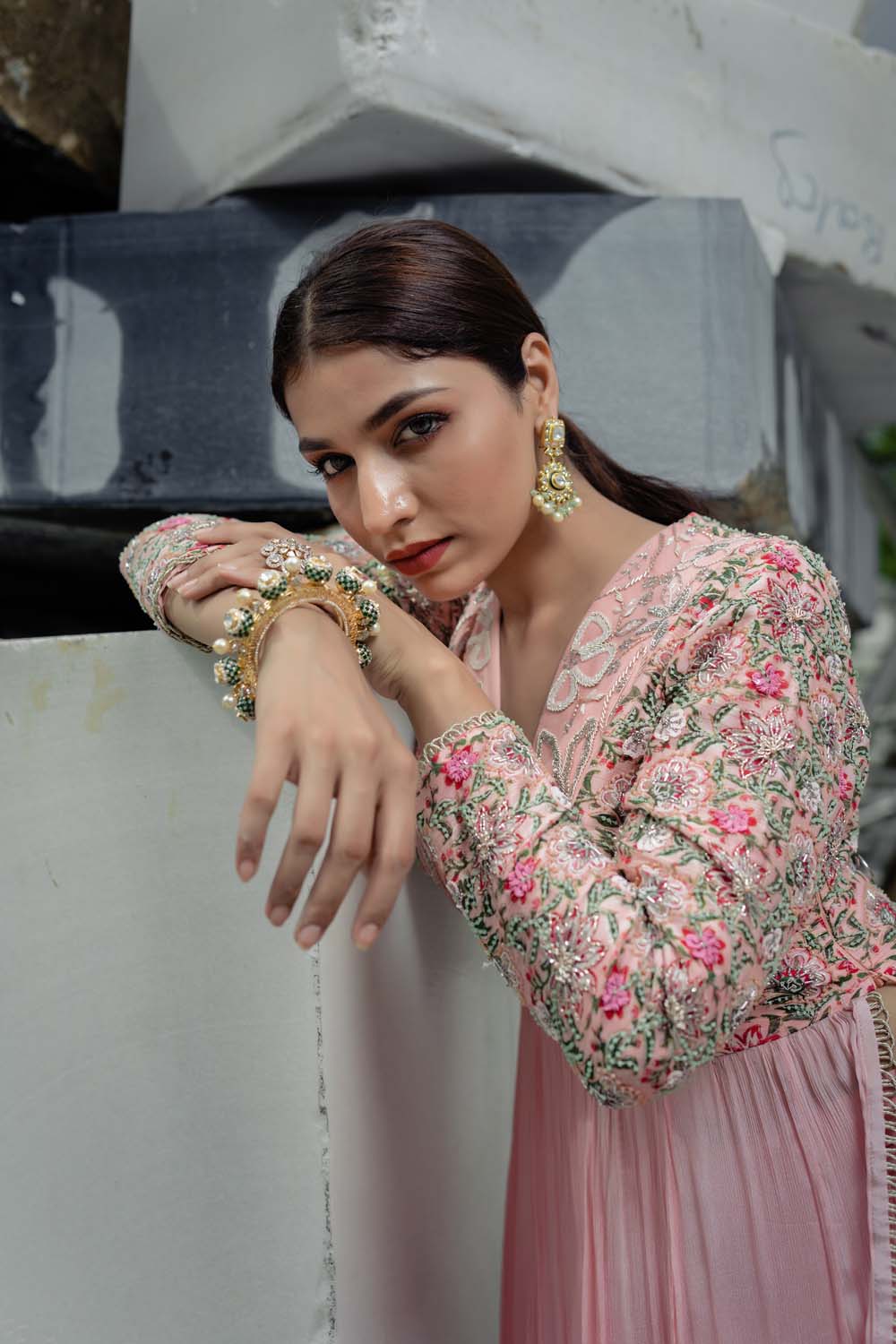 Vradhi - Rose Pink Anarkalisuit with Pant