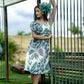 Ashleaf - White with Green Leaf Print Dress for Women
