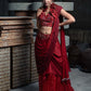 Niyaika - Red Saree with Bralette Blouse