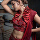 Niyaika - Red Saree with Bralette Blouse